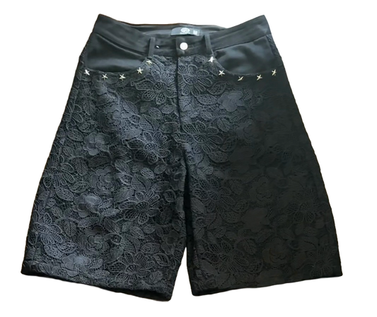 Lace Denim Super Shorts